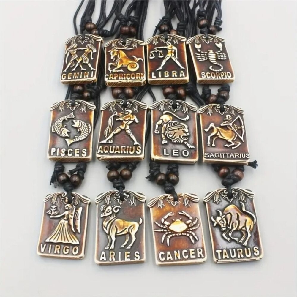 Gemini Zodiac Sign Pendant Necklaces Adjustable Necklaces